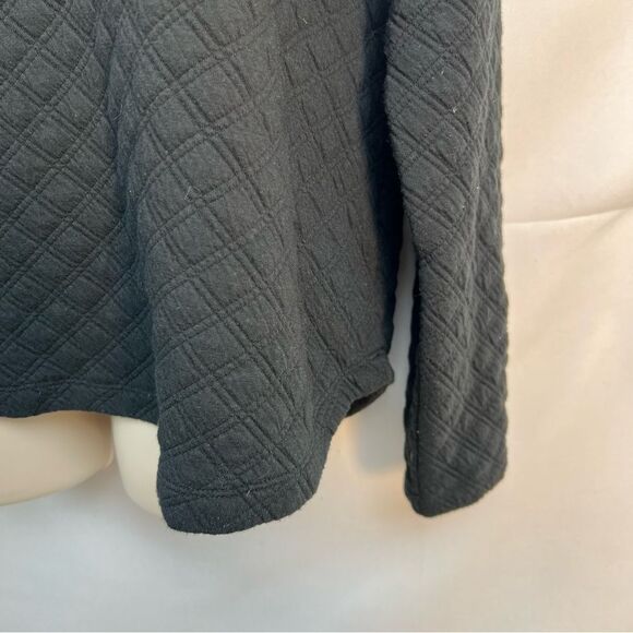 J. Crew Bl249 Black quilted mockneck pullover size medium NWT - Picture 6 of 12